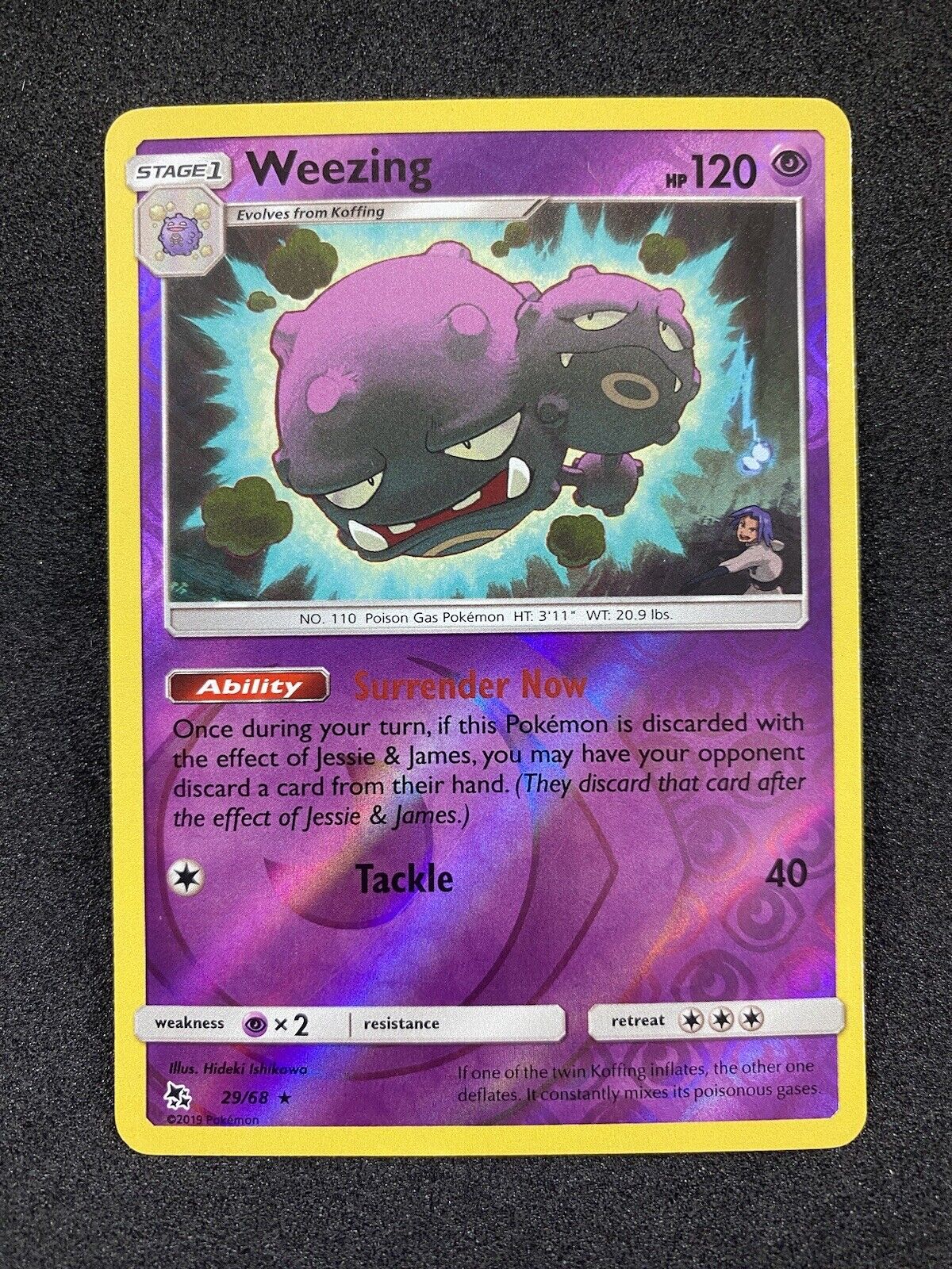 Pokemon Weezing 29/68 Reverse Holo Hidden Fates NM