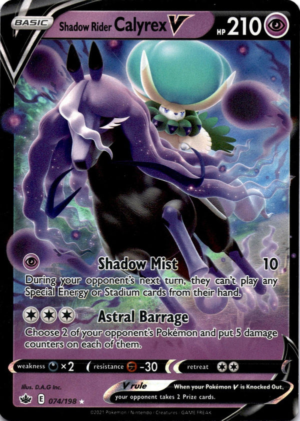 Pokemon Shadow Rider Calyrex V 074/198 Chilling Reign Full Art Holo NM