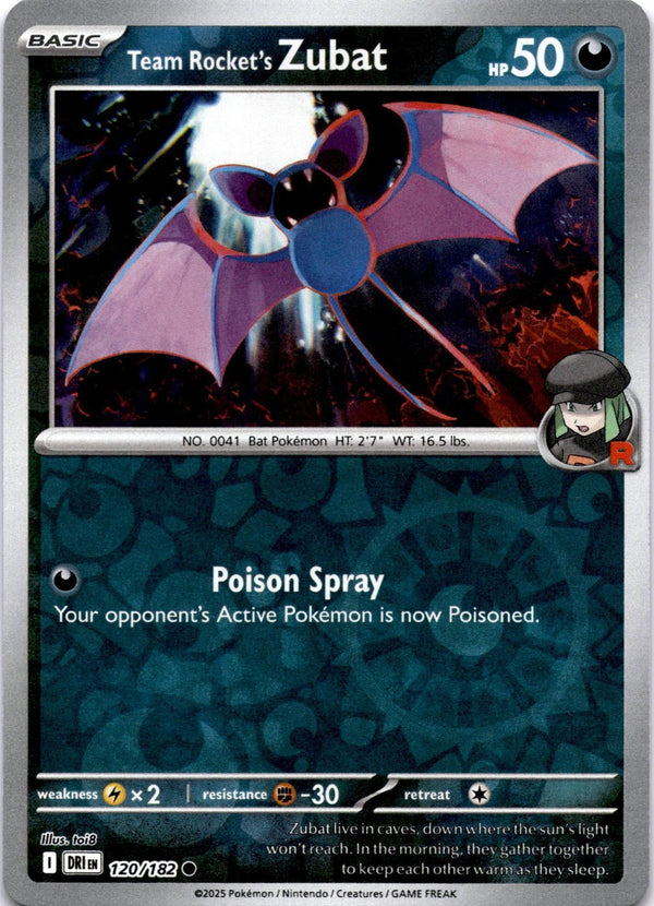 Pokemon Team Rocket's Zubat 120/182 Destined Rivals Reverse Holo NM