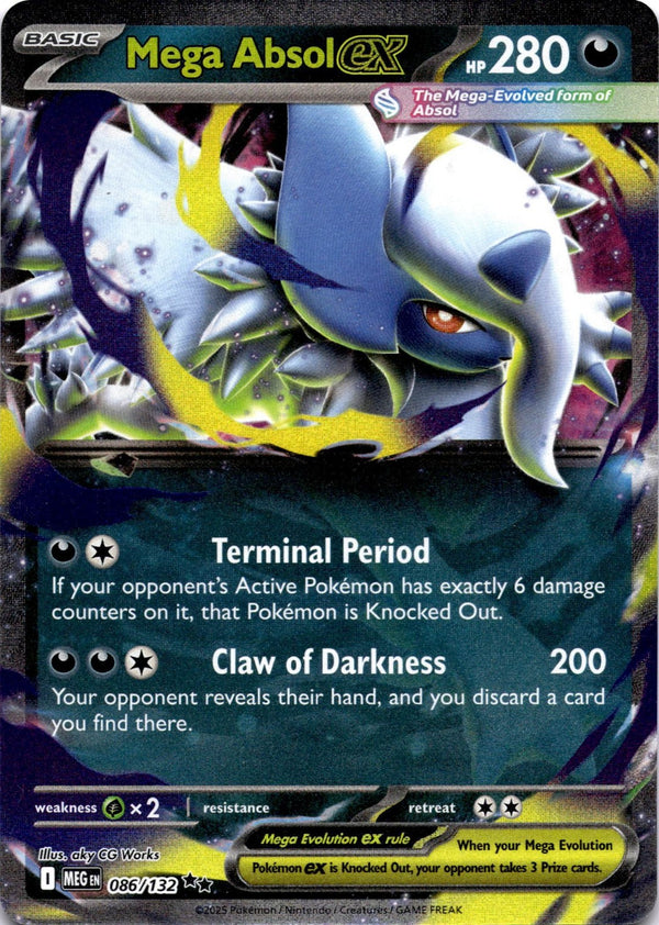 Pokemon Mega Absol ex 086/132 Mega Evolution Full Art Holo NM