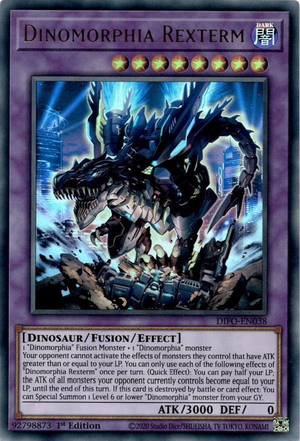Yugioh Dinomorphia Rexterm DIFO-EN038 Ultra Rare 1st Edition NM