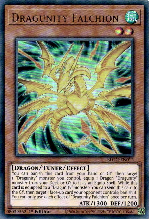 Yugioh Dragunity Falchion BLGG-EN012 Ultra Rare 1st Edition NM