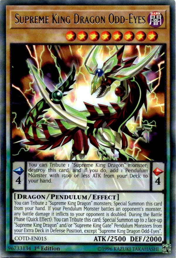 Yugioh Supreme King Dragon Odd-Eyes COTD-EN015 Rare 1st Edition NM