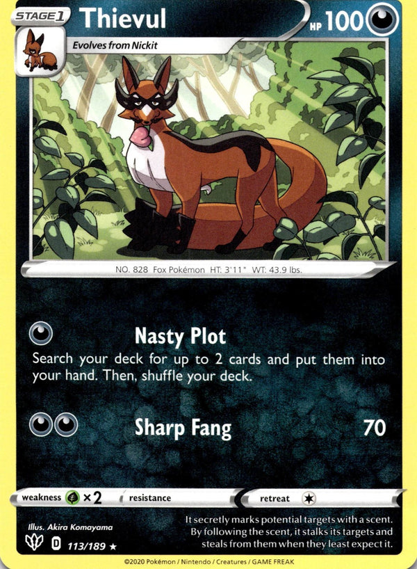 Pokemon Thievul 113/189 Darkness Ablaze Non Holo NM