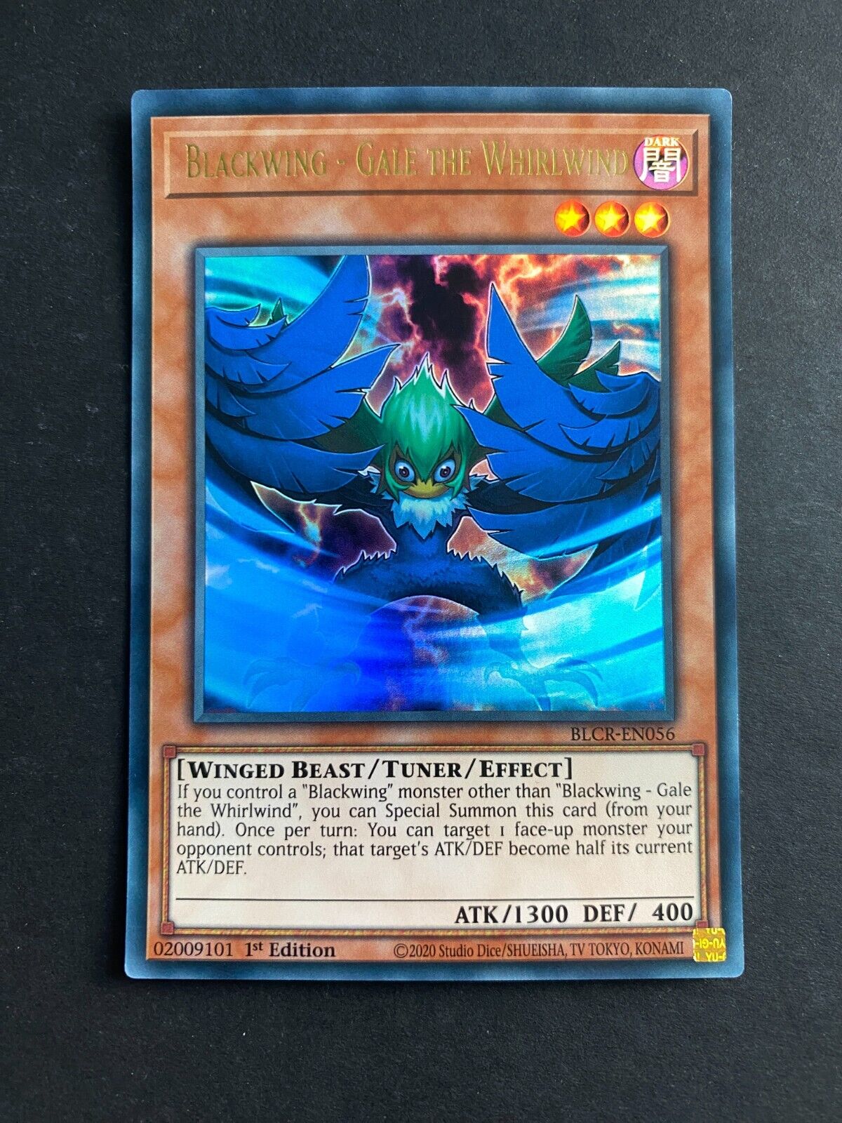 Yugioh Blackwing - Gale the Whirlwind BLCR-EN056 Ultra Rare 1st Edition NM