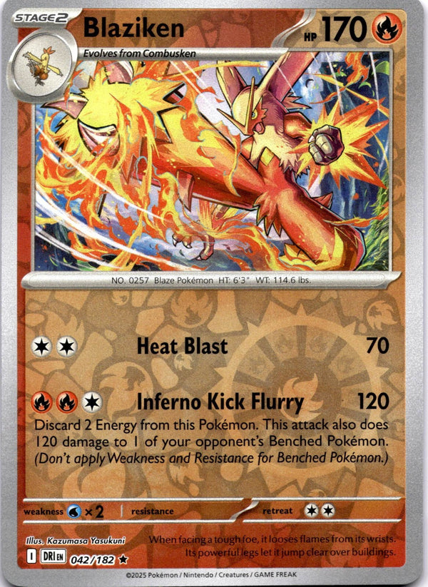 Pokemon Blaziken 042/182 Destined Rivals Reverse Holo NM