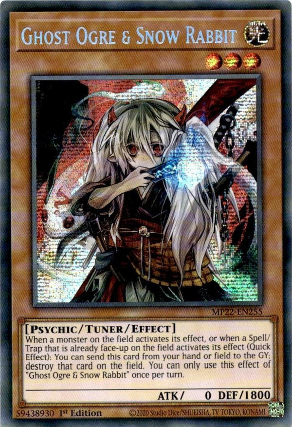 Yugioh Ghost Ogre & Snow Rabbit MP22-EN255 Secret Rare 1st Edition LP