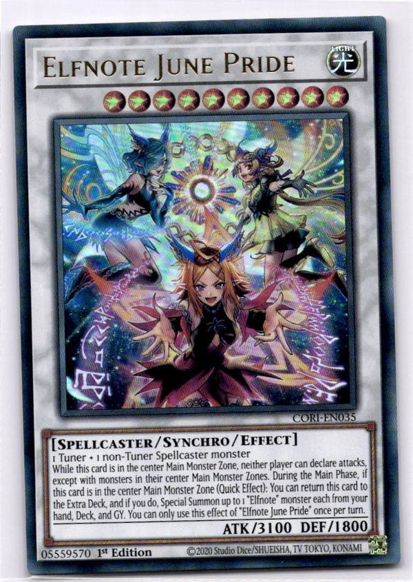 Yugioh Elfnote June Pride CORI-EN035 Ultra Rare 1st Edition NM