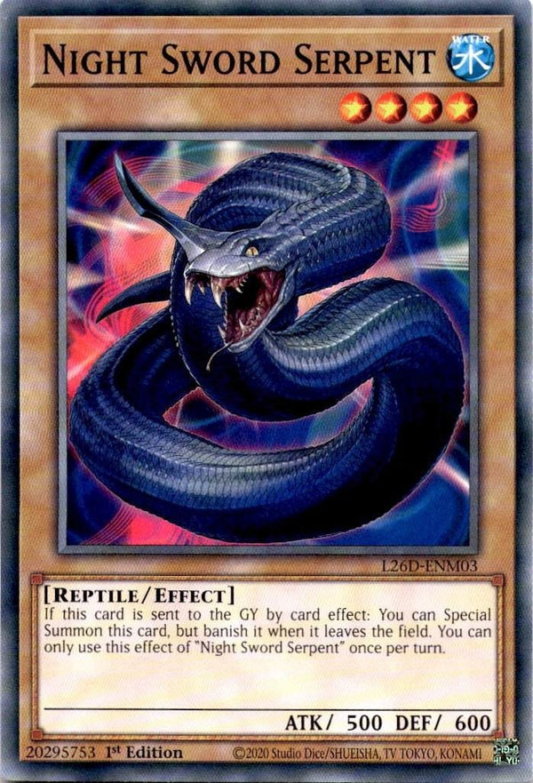 Yugioh Night Sword Serpent L26D-ENM03 Common 1st Edition NM