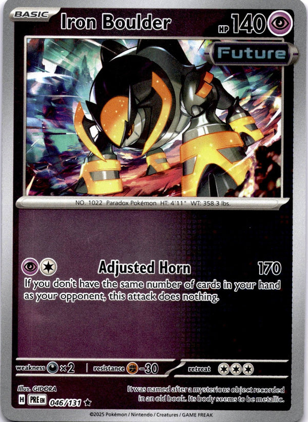 Pokemon Iron Boulder 046/131 Prismatic Evolutions Reverse Holo NM