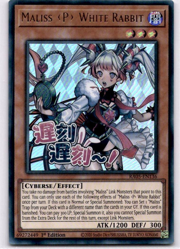 Yugioh Maliss  P  White Rabbit RA05-EN136 Ultra Rare 1st Edition NM