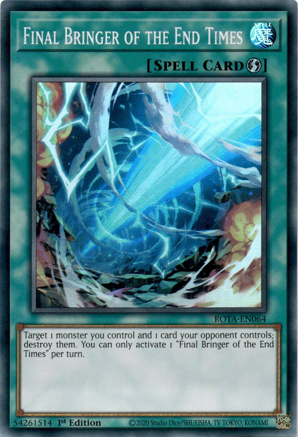 Yugioh Final Bringer of the End Times ROTA-EN064 Super Rare 1st Edition NM