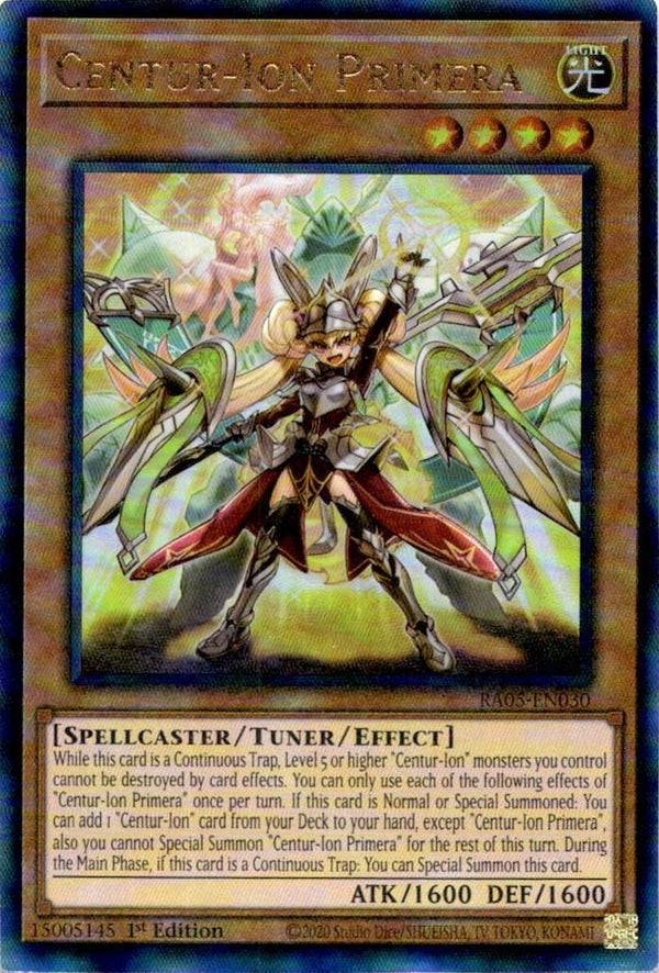 Yugioh Centur-Ion Primera RA05-EN030 NA Print Ultimate Rare 1st Edition NM