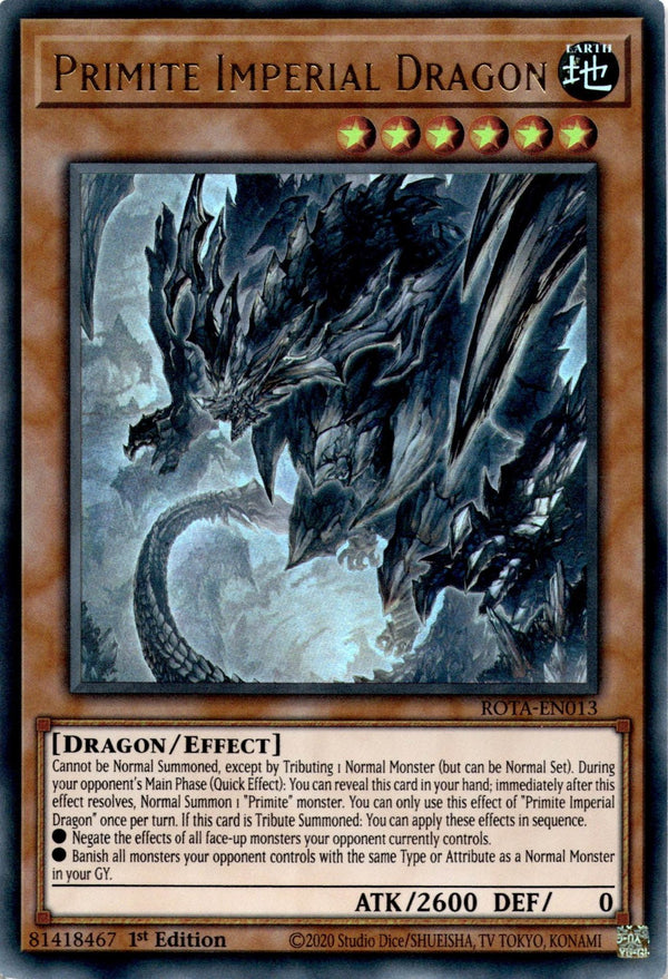 Yugioh Primite Imperial Dragon ROTA-EN013 Ultra Rare 1st Edition VLP/NM