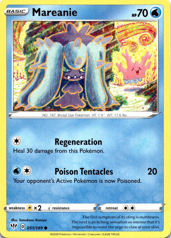 Pokemon Mareanie 051/189 Darkness Ablaze Non Holo NM