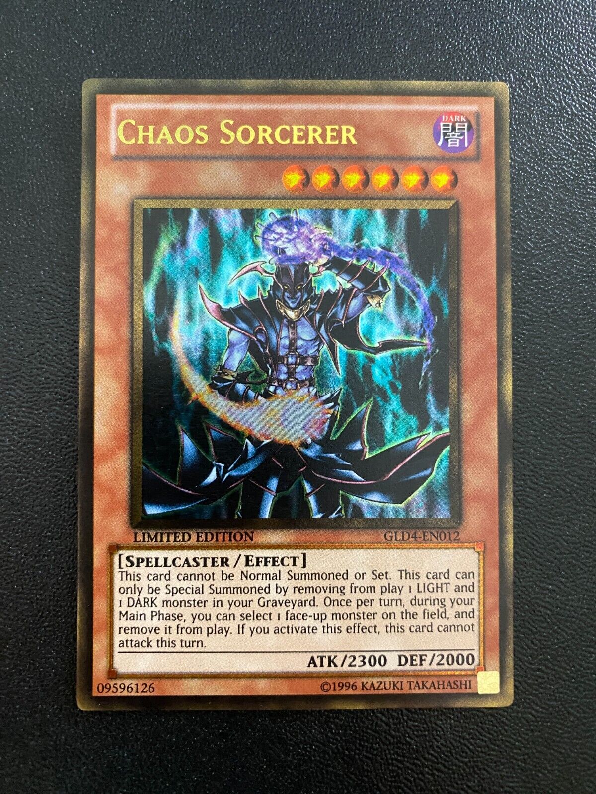 Yugioh Chaos Sorcerer GLD4-EN012 Gold Rare Limited Edition NM