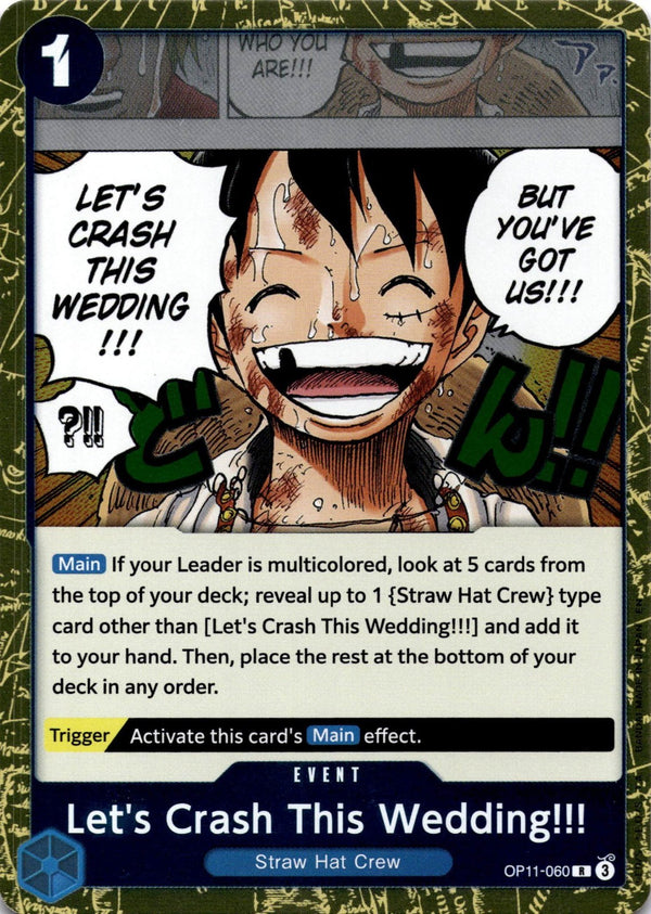 One Piece Let's Crash This Wedding!!! OP11-060 A Fist of Divine Speed R NM
