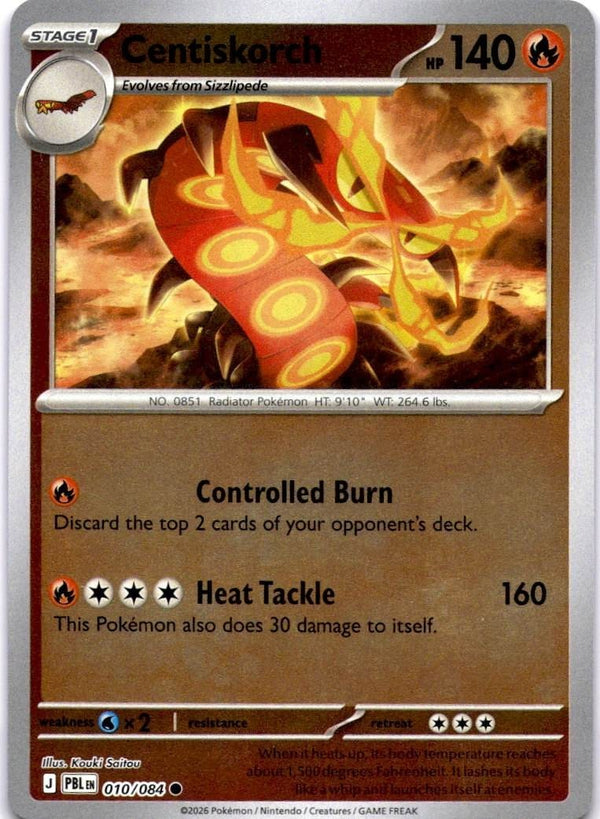 Pokemon Centiskorch 010/084 Pitch Black Reverse Holo NM