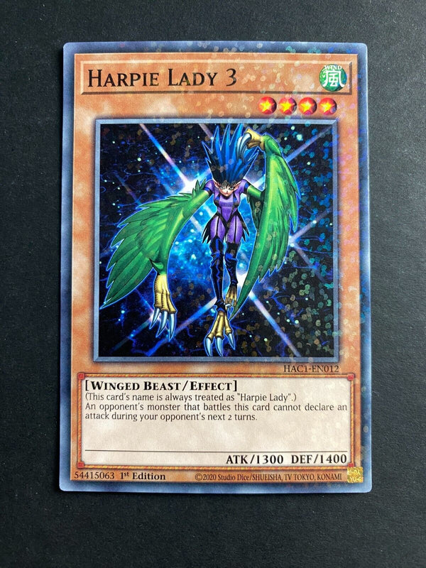 Yugioh Harpie Lady 3 HAC1-EN012 Duel Terminal Rare 1st Edition VLP/NM