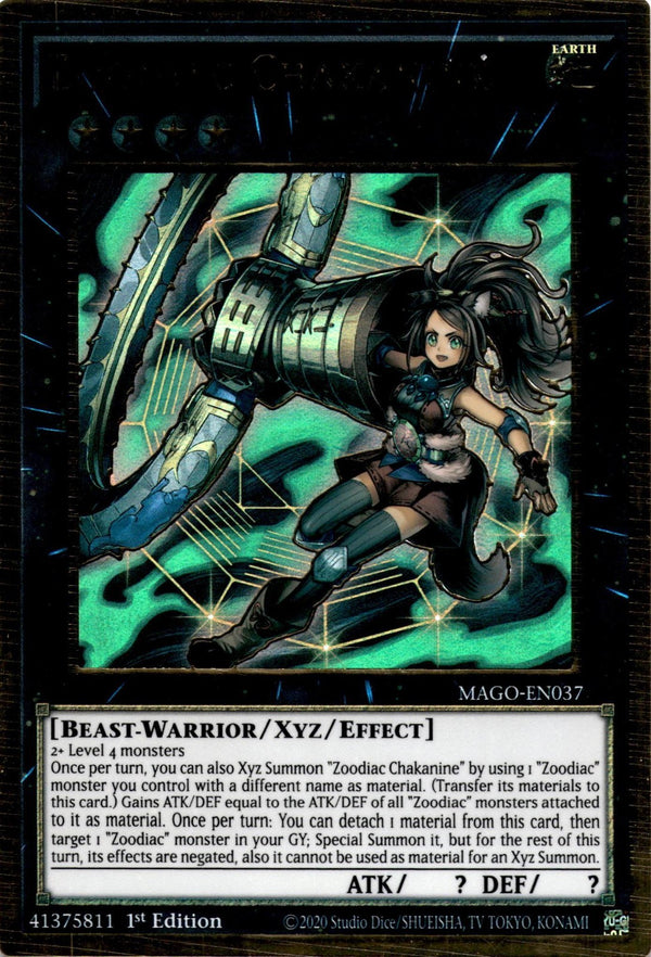 Yugioh Zoodiac Chakanine MAGO-EN037 Premium Gold Rare 1st Edition NM