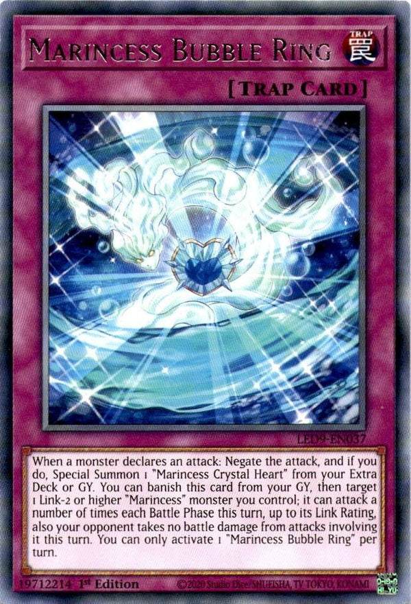 Yugioh Marincess Bubble Ring LED9-EN037 Rare 1st Edition NM