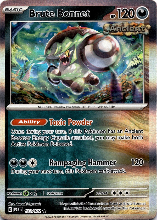 Pokemon Brute Bonnet 123/182 Paradox Rift Holo NM