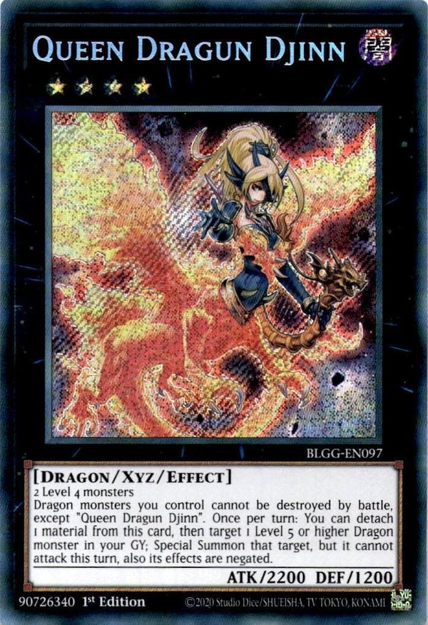Yugioh Queen Dragun Djinn BLGG-EN097 Secret Rare 1st Edition NM