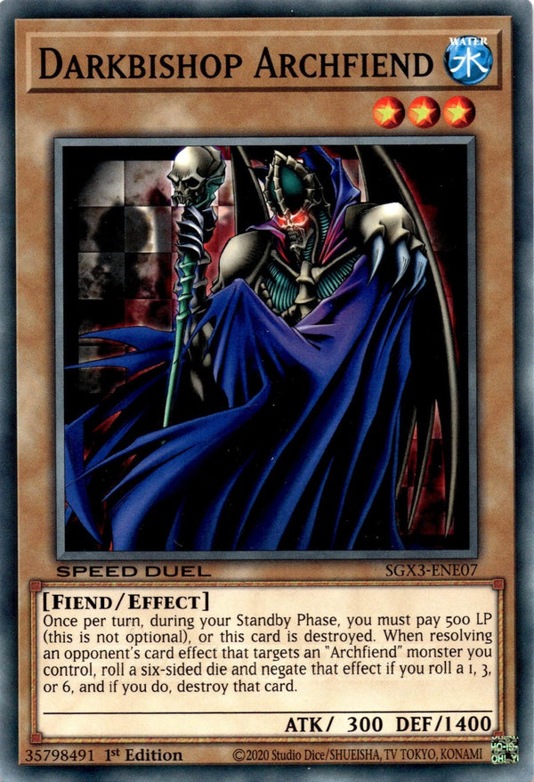 Yugioh Darkbishop Archfiend SGX3-ENE07 Speed Duel Common 1st Ed NM