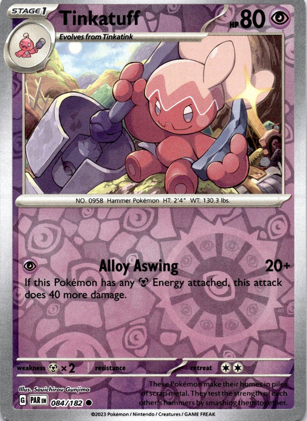 Pokemon Tinkatuff 084/182 Paradox Rift Reverse Holo NM