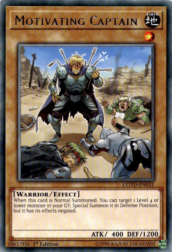Yugioh Motivating Captain COTD-EN031 Rare 1st Edition NM