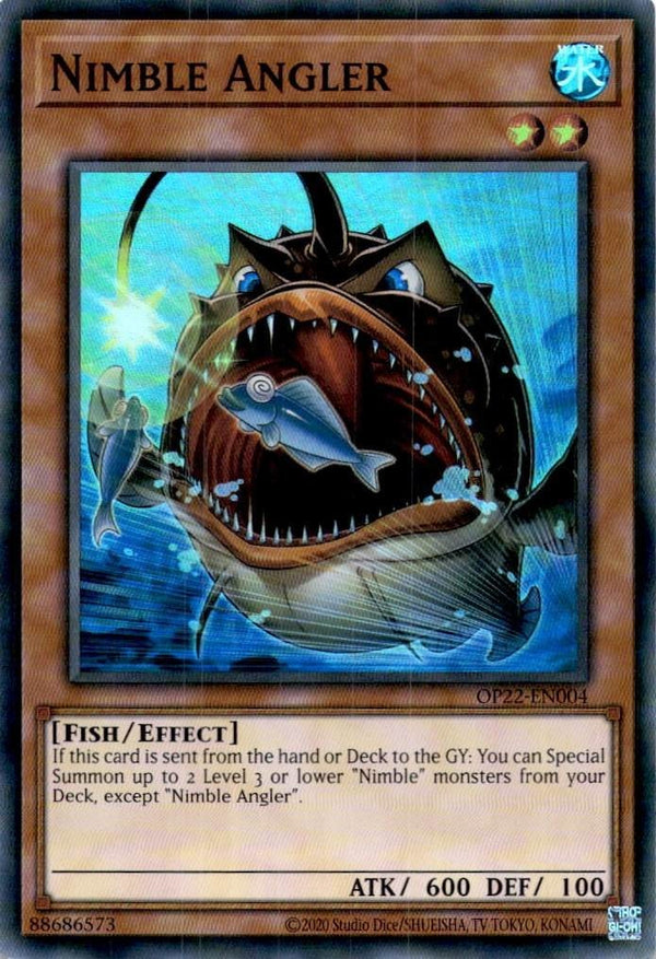 Yugioh Nimble Angler OP22-EN004 Super Rare Unlimited Edition NM