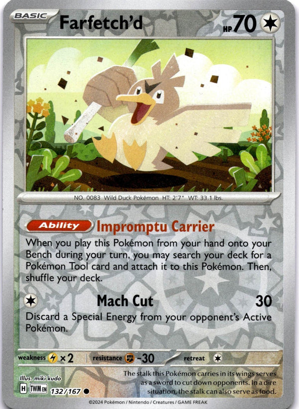 Pokemon Farfetch'd 132/167 Twilight Masquerade Reverse Holo NM