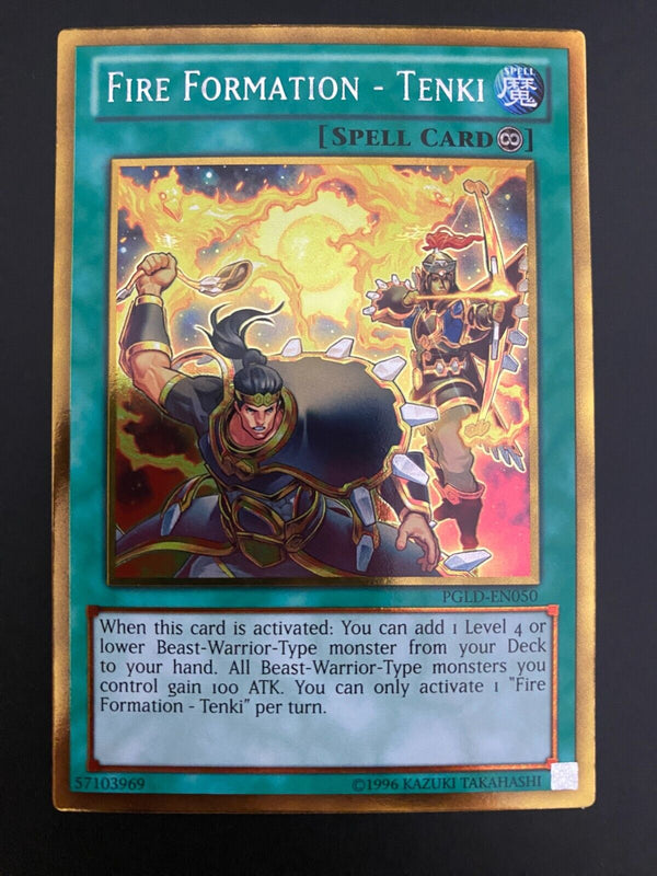 Yugioh Fire Formation - Tenki PGLD-EN050 1st Edition Gold Rare VLP