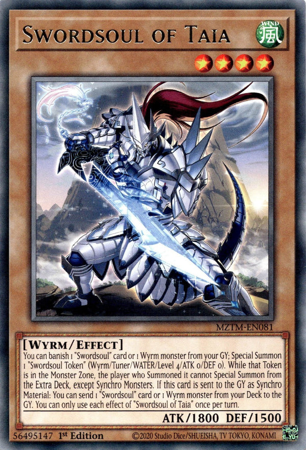 Yugioh Swordsoul of Taia MZTM-EN081 Rare 1st Edition NM