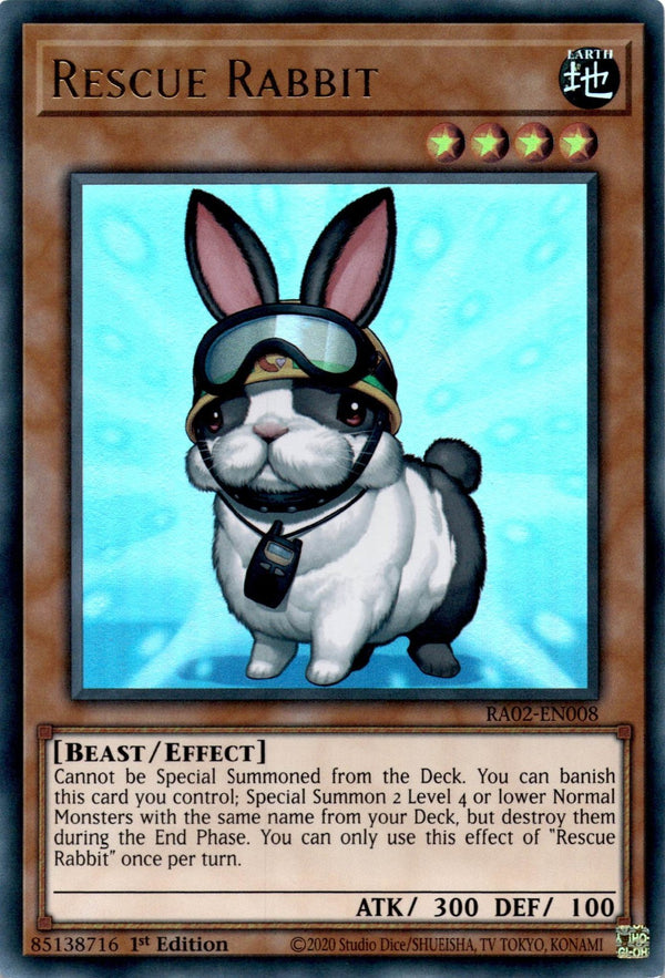 Yugioh Rescue Rabbit RA02-EN008 Ultra Rare 1st Edition NM