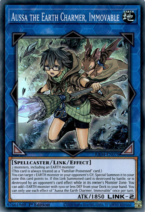 Yugioh Aussa the Earth Charmer, Immovable RA04-EN078 Super Rare 1st Ed VLP/NM