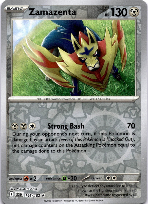 Pokemon Zamazenta 146/182 Destined Rivals Reverse Holo NM