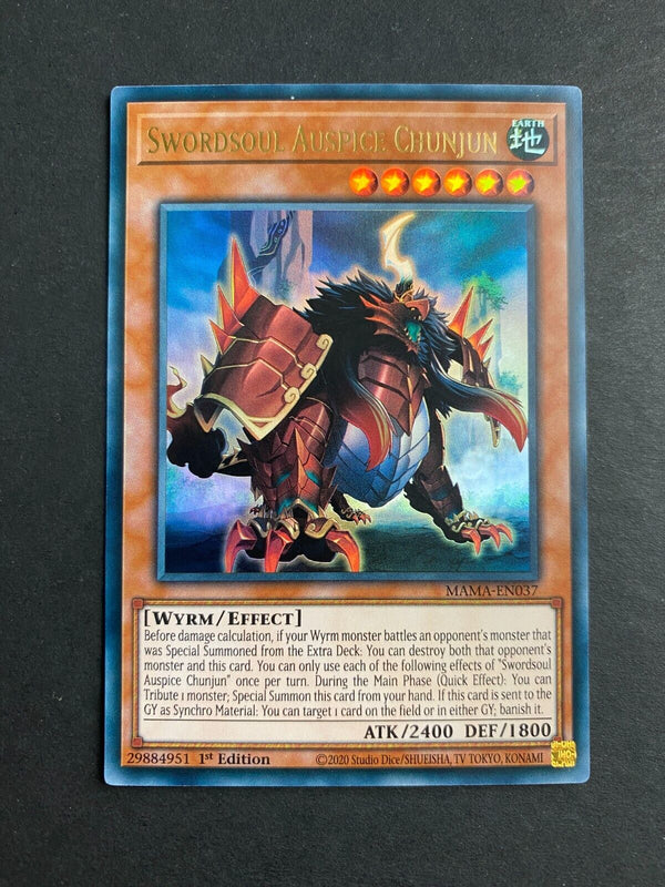 Yugioh Swordsoul Auspice Chunjun MAMA-EN037 Ultra Rare 1st Edition NM