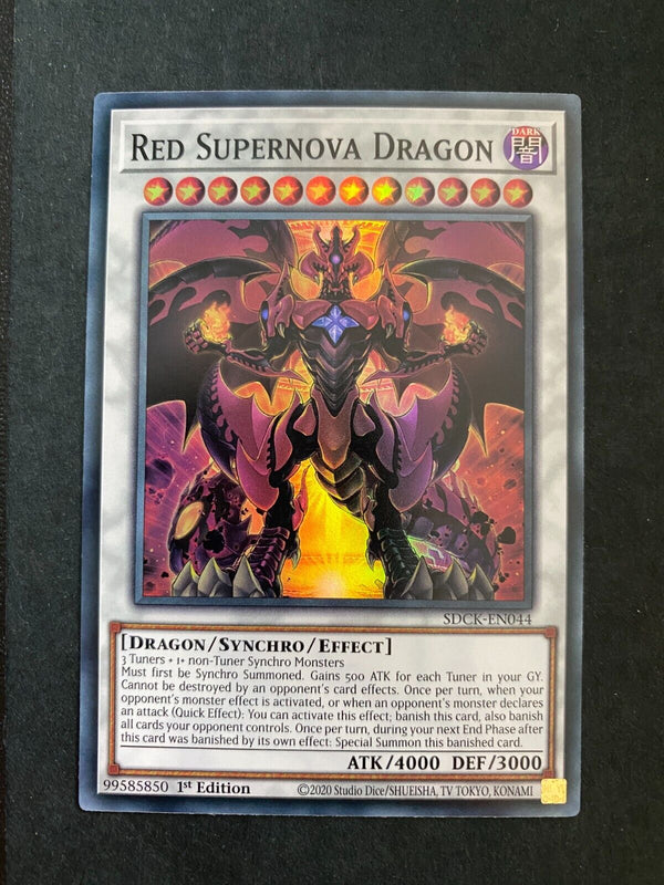 Yugioh Red Supernova Dragon SDCK-EN044 Super Rare 1st Edition NM