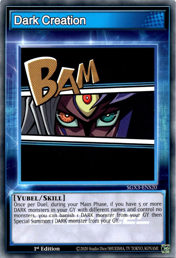 Yugioh Dark Creation SGX3-ENS20 Speed Duel Common 1st Edition NM