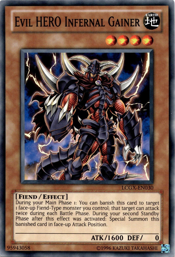 Yugioh Evil Hero Infernal Gainer LCGX-EN030 Common Unlimited Edition NM