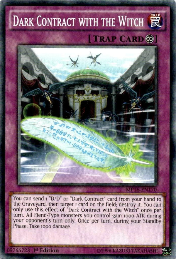 Yugioh Dark Contract with the Witch MP16-EN170 Common 1st Edition NM