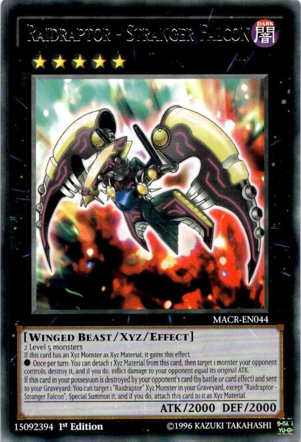 Yugioh Raidraptor - Stranger Falcon MACR-EN044 Rare 1st Edition VLP/NM