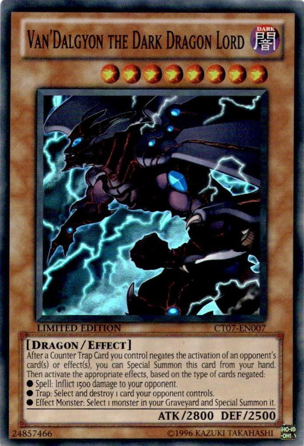 Yugioh Van'Dalgyon the Dark Dragon Lord CT07-EN007 Super Rare Limited Edition NM