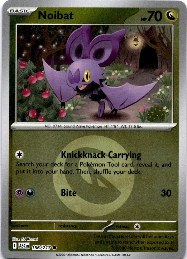 Pokemon Noibat 156/217 Ascended Heroes Energy Reverse Holo NM