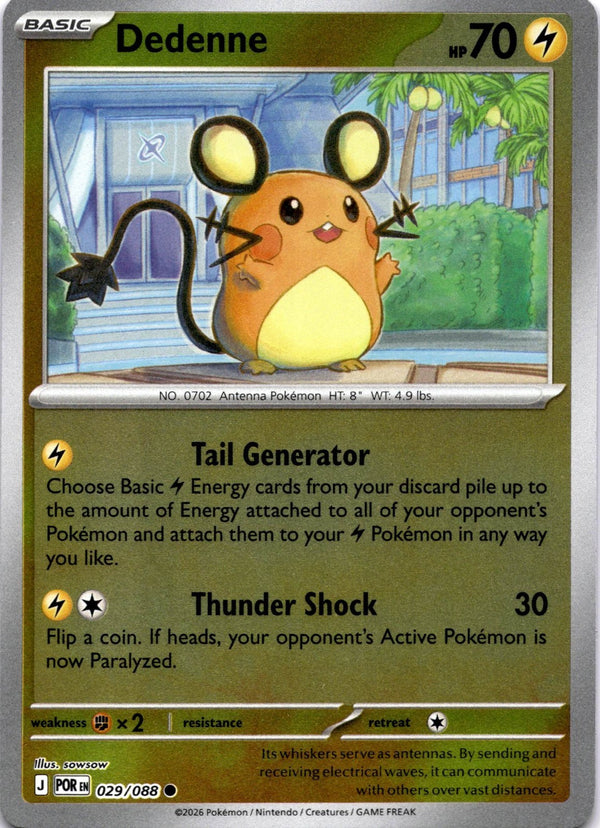 Pokemon Dedenne 029/088 Perfect Order Reverse Holo NM