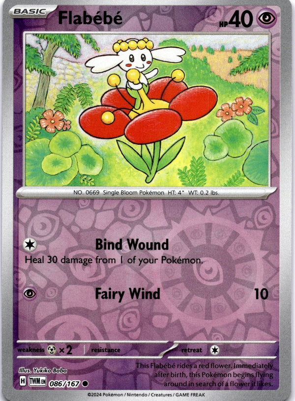 Pokemon Flabebe 086/167 Twilight Masquerade Reverse Holo NM