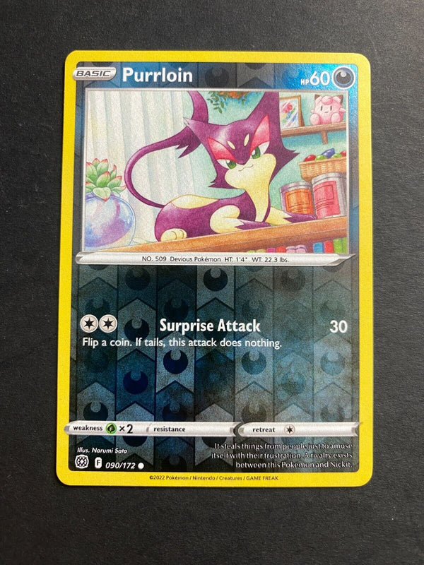 Pokemon Purrloin 090/172 Brilliant Stars Reverse Holo LP