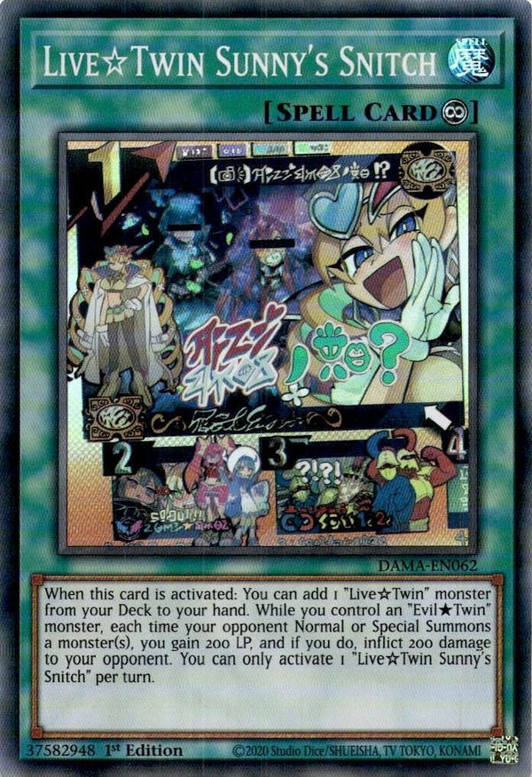 Yugioh Live Twin Sunny's Snitch DAMA-EN062 Super Rare 1st Edition NM