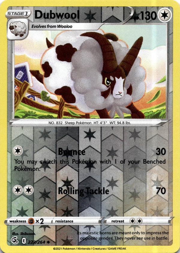 Pokemon Dubwool 223/264 Fusion Strike Reverse Holo LP